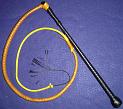 2ft Black 8 plait full handle with yellow 8 plait thong stockwhip